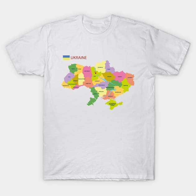 Administrative map of Ukraine T-Shirt by AliJun